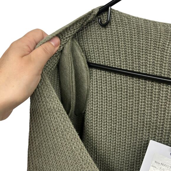 Naadam Army Cotton Cashmere Tunic Dress L Quiet Lux Minimalist Modern Vintage - Picture 3 of 10